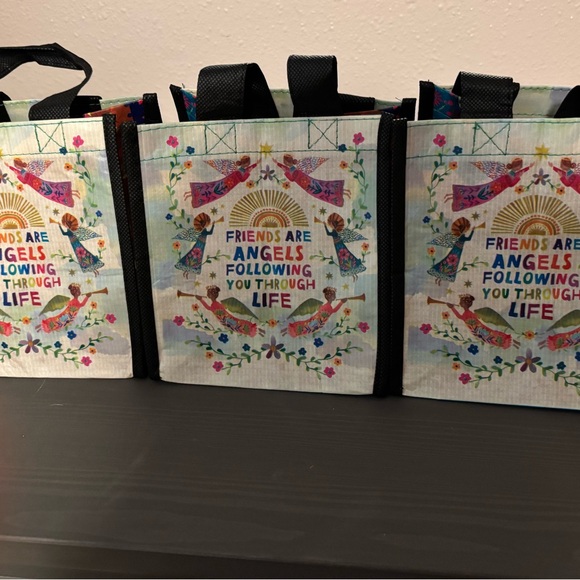 Small Happy Bag, Set of 3 - Friends Are Angels- Recycled water bottles. - Picture 2 of 5